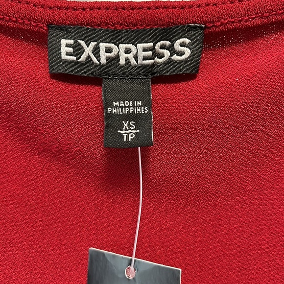 NWT Express Red Cold Shoulder Top Burgundy Long Sleeve Blouse - NWT - XS - Picture 5 of 11